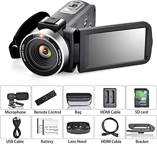 Oiexi Video Camera 4K Camcorder Vlog Camera For Youtube, Hd Digital Camera With 16X Digital Zoom And Night Vision, Video Recorder With Microphone (32Gb Sd Card, 2 Batteries Included) #TOP6