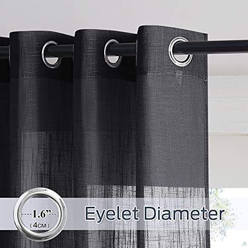 PONY DANCE Black Voile Curtains Eyelet - Image 2