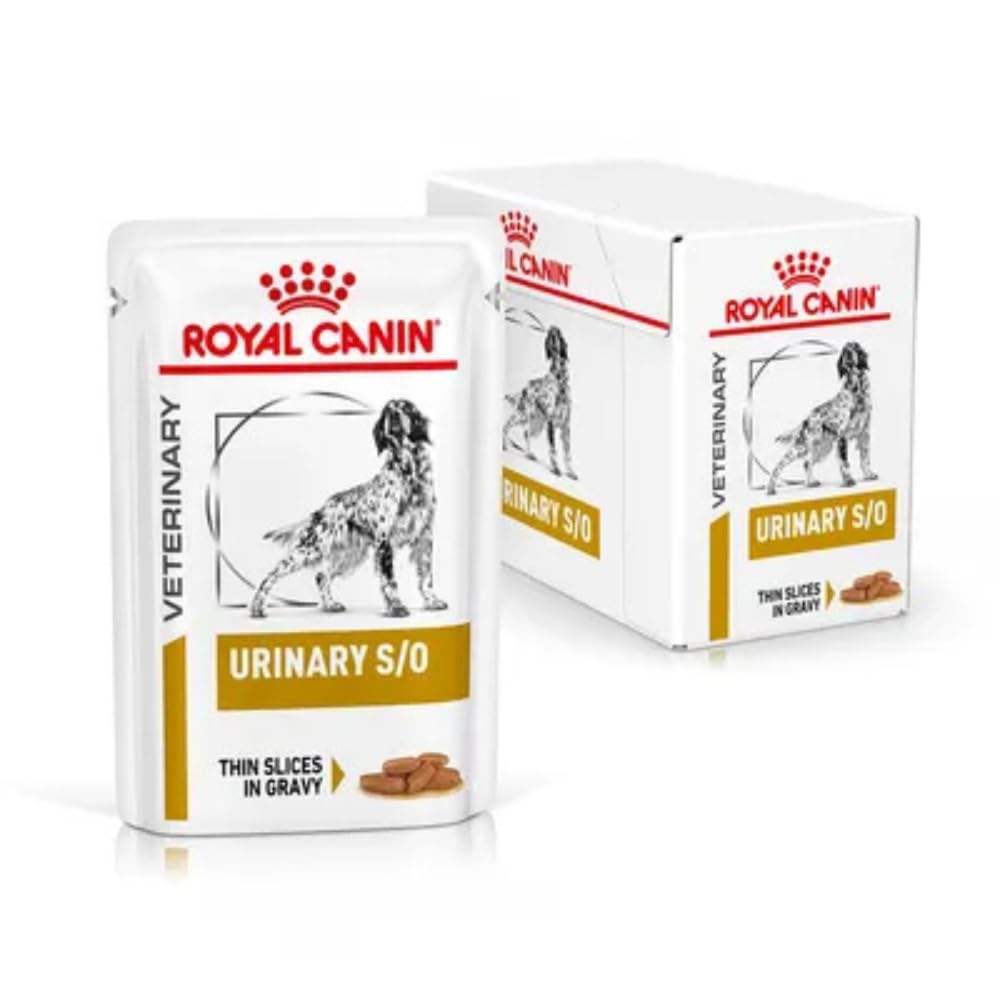 ROYAL CANIN Veterinary Urinary s/o Canine | 12 x 100 g | Comida Húmeda para Perros | Trozos Finos en Salsa | Disolver los Cálculos de Estruvita