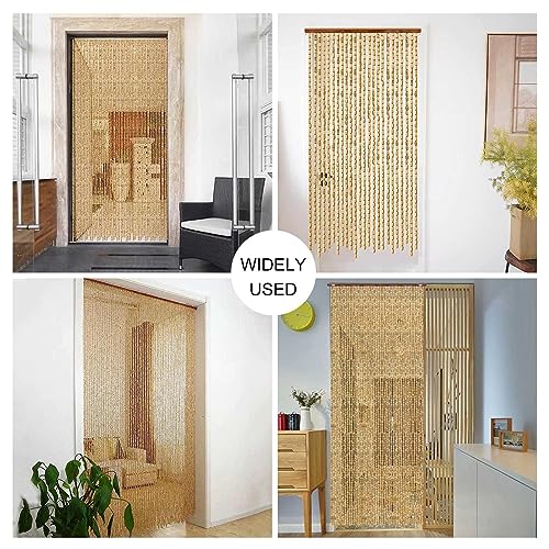 Rideau en perles de bambou anti-mouche pour bloquer les insectes de porte - 6