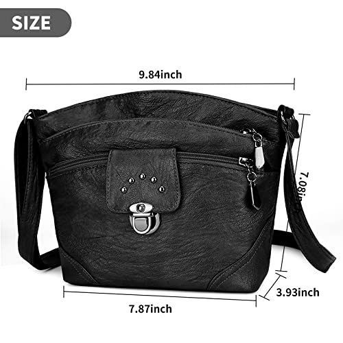 LassZone Small Crossbody Bags for Women Soft PU Leather Messenger Bags Multi-Pocket Shoulder Bag Waterproof Purse Handbag by LassZone - Used condition - Image 6
