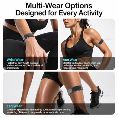 Image of Vitro Smart Fitness Band - Heart Rate, SpO2, Sleep & ECG Monitor | 7 Days Battery | Body Composition | Body Temperature | Multi-Sport Tracker for Daily Health & Fitness (Grey)