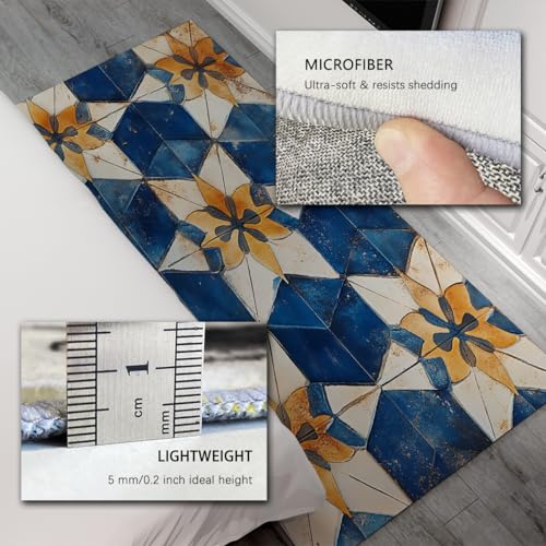 Moquette géométrique rétro pour entrée et cuisine tapis patchwork 80x120