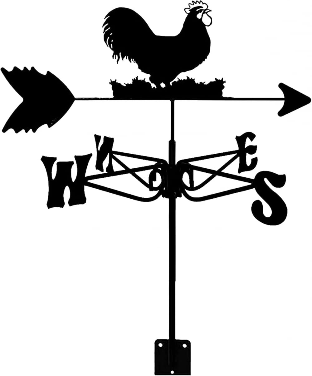 TAXXII Weather Vane Elephant Stainless Steel Weathervane Wind Direction Indicator Scene Garden Weathercock Measuring Tools with -Rust Coating-Rooster