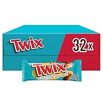 Twix Barrette di Cioccolato Caramello Salato, Confezione da 32 Pezzi x 46 gr, Idee Regalo Natale, Nuova versione