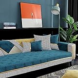 Homeen Funda de sofá cheslong Funda de sofá de Tela Jacquard para Silla/loveseat/sofá,Hermoso Protector de sofá,Moderno Protector de sofá para sofá de Cuero-Verde_Los 90 * 210cm