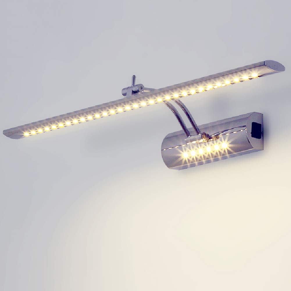 Lampade da toeletta da Bagno, luci da Trucco per Bagno, Applique su Specchio, Luce a LED per Quadri, con Interruttore, Angolo Regolabile, Finitura cromata, CoolWhite, 40 cm 5 W