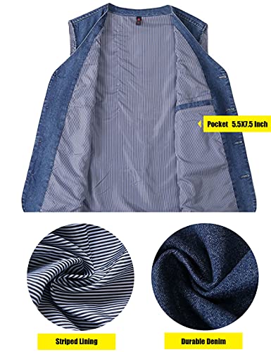 HangNiFang Men's Casual Denim Cotton Utility Vest Button Up Outdoor Pocketed Waistcoat3