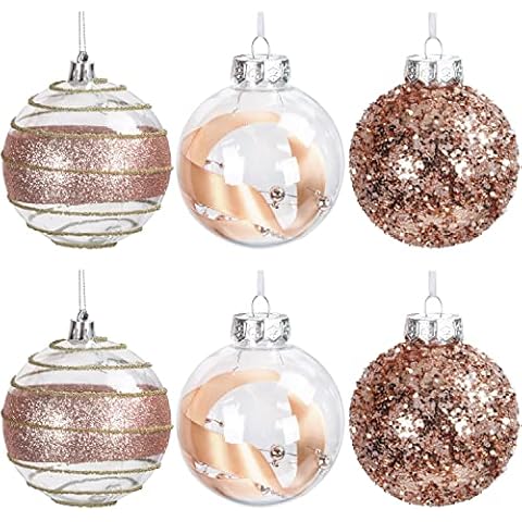 Belle Vous Pack de 6 Bolas de Navidad Oro Rosa Cover