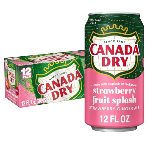 Canada Dry Fruit Splash Strawberry Ginger Ale Soda, 12 fl oz cans, 12 pack