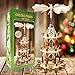 German Christmas Decoration Pyramid - 21 Inches - Wood Nativity Scene Set - Under The Christmas Tree and Table Top Holiday Decor - Nativity Play 3 Tiers Carousel with 6 Candle Holders - German Design