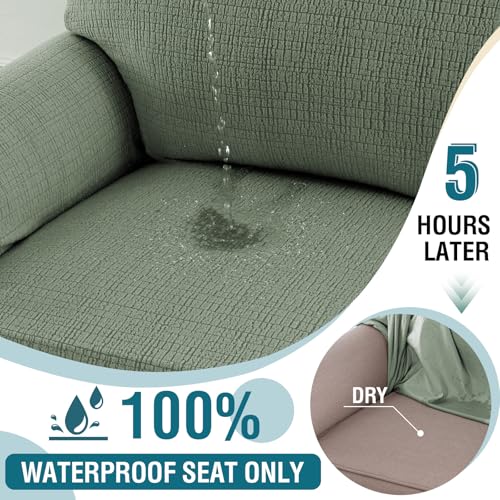Housse canapé 3 places vert seagrass imperméable et anti griffure