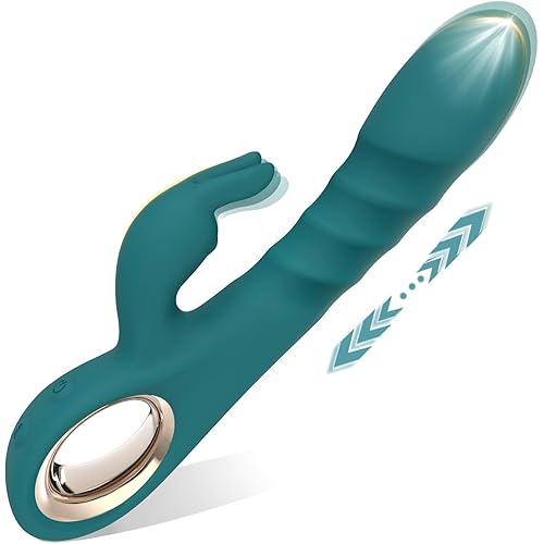 Thrusting Dildo Vibrator Female Sex Toys - SeYouYou 3 in 1 Women Sex Toys with 10 Vibration & 5 Thrusting Modes - Clitoral Stimulator Vibrators Adult Toys for Women Couples(Green)