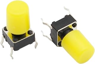 100 unids/lote tapa de plástico amarillo G62 for tapa de interruptor de botón táctil de 6 * 6mm