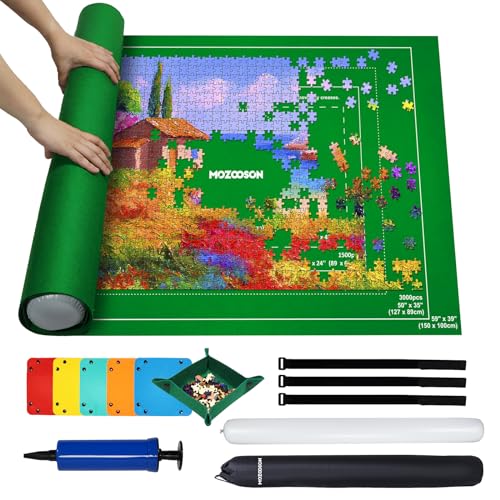 MOZOOSON Tapete Puzzle y Rompecabezas 3000 Piezas - Fieltro Mat Portátil para Enrollar