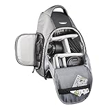 Mantona Miami DSLR-Kamerarucksack (Schnellzugriff für DSLR mit angesetztem Objektiv, Platz für mehrere Objektive oder Zubehör, Sling-Tragesystem)