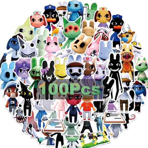 100 Pcs Animal Hospital Stickers for Kids, Cute Waterproof Reusable Vinyl, Easy-Peel Water Bottle Stickers for Notebooks, Scrapbook Decorating, Classroom Rewards and Fan Collections