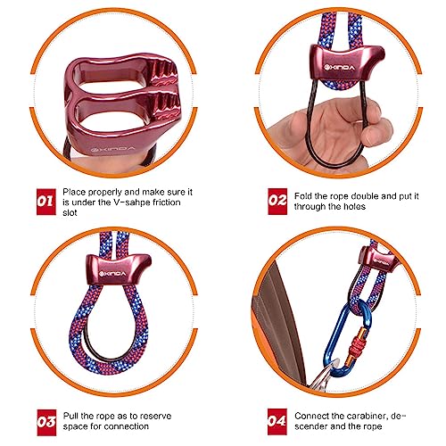 Professional Rappel ATC Belay Device Aluminum 25KN