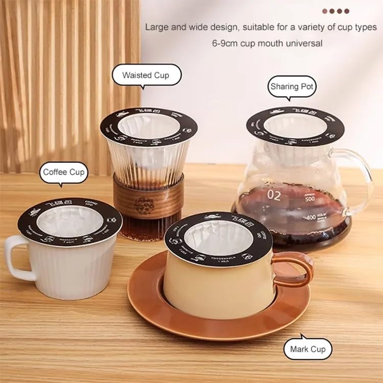 Image of LUVINA Coffee Filter, Cone Coffee Filters 2, Pour Over Coffee Filter for v60 Coffee Dripper and Drip Coffee Maker, 1-4 Cup, Disposable Natural Unbleached (16, Colour: Round Coffee Drip Filter Bag)