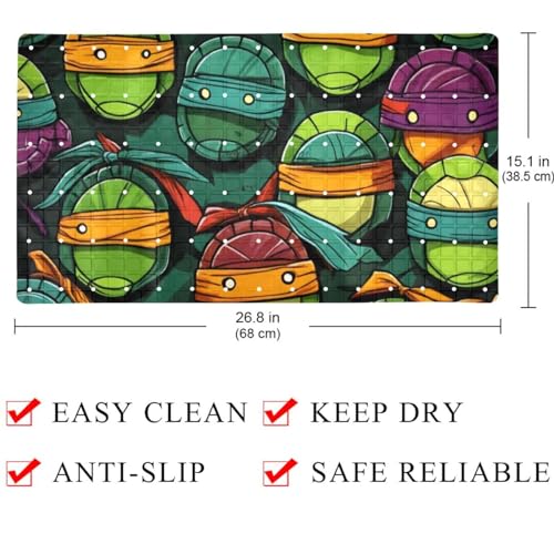 Tapis de bain tortue absorbant eau séchage rapide et trous de drainage