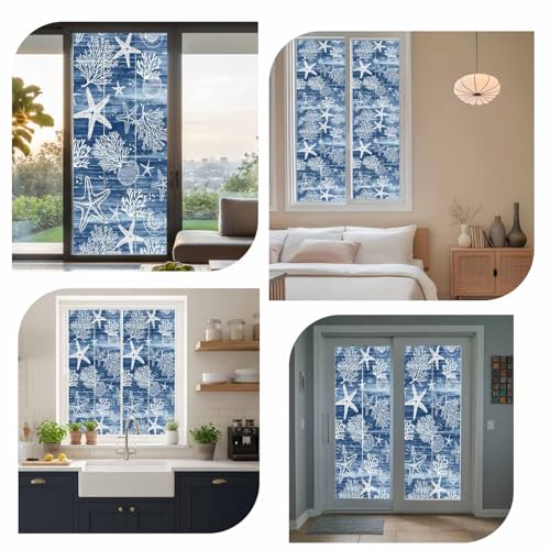 Vinilo para ventana privacidad azul oscuro 17.7x78.7 in miniatura 7