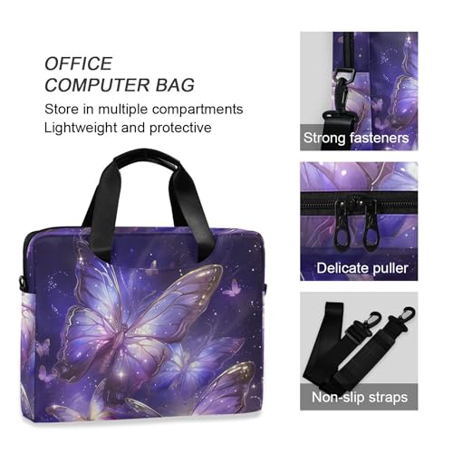 Estuche maletín para portátil mariposa morado 13-15.6" miniatura 5
