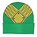 Mighty Morphin Power Rangers Men's Green Ranger Beanie Gold Armor Embroidered Patch Knit Fold Cuff Beanie Hat OSFM