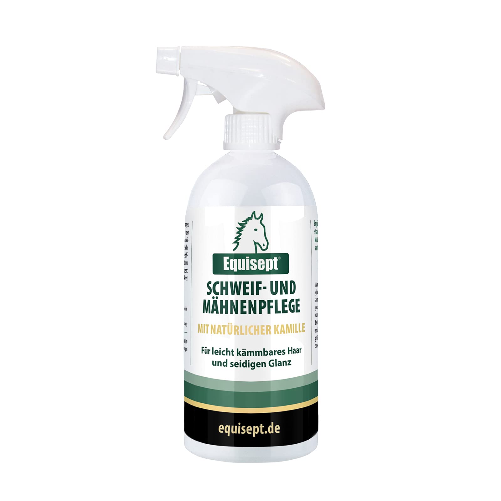 Equisept Cuidado de la Cola y la Melena, 500 ml, con Aceite de manzanilla Natural, Spray de Cola y Spray para Melena para Caballos, Brillo de Pelo Sedoso, fácil de peinar, sin dopaje