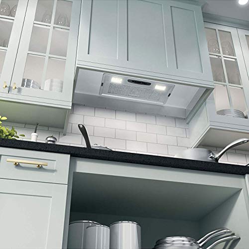 Image of Broan Aluminum Power Pack Range Hood Insert, Exhaust Fan and Light Combo for Over Kitchen Stove, Silver, 6.0 Sones, 390 CFM