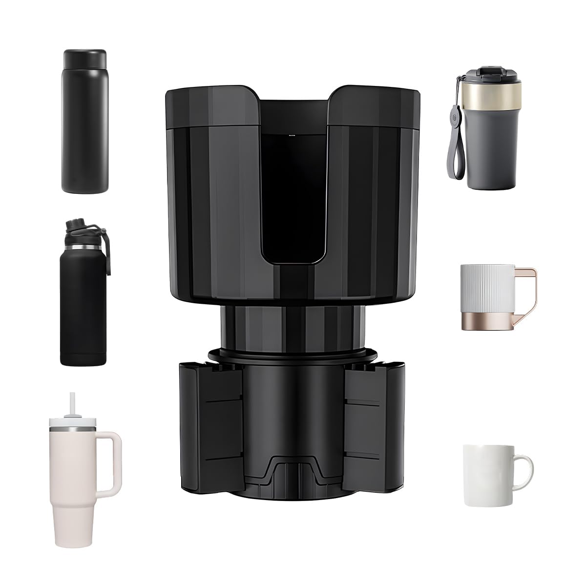 Extensor de portavasos para automóvil Yourkar, inserto de portavasos automotriz con base ajustable, adaptador automático expandible que admite tazas con asas y botellas de agua grandes, accesorios para automóvil