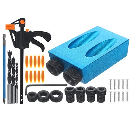 Kit de tornillos ocultos de 36 piezas para carpintería con brocas de espiga 2