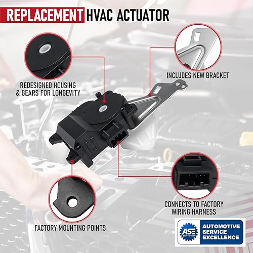 Image of HVAC Air Blend Door Actuator Heater Replacement by AA Ignition - Compatible with Honda Vehicles - 2007-2011 CR-V - Replaces 604-340, 79160-SNE-A01 - Main Air Temperature Recirculation Actuator