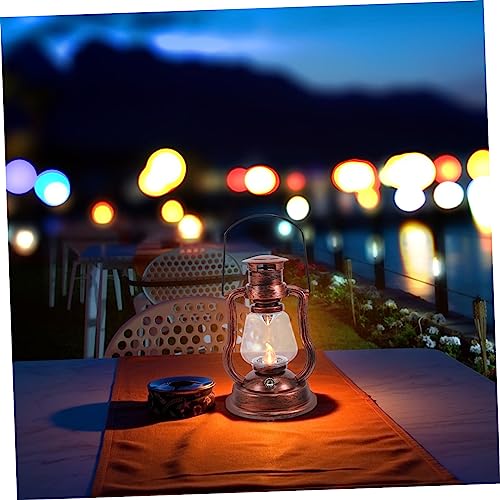 Gray Wood with Rope Handle & Glass Insert Candle Lantern