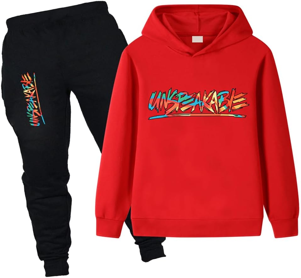 Boys' Hoodie and Sweatpants Set - Kids 2 Piece Casual Jogger Outfit for Boys 2-13 Years, Pullover with Pants