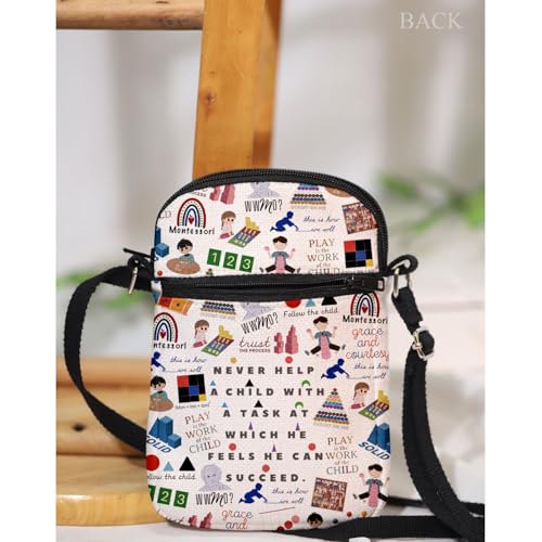 MAOFAED Montessori Teacher Gift, Montessori Quote, Early Education Gift, Crossbody Bag for Teacher, Daycare Teacher Gift4