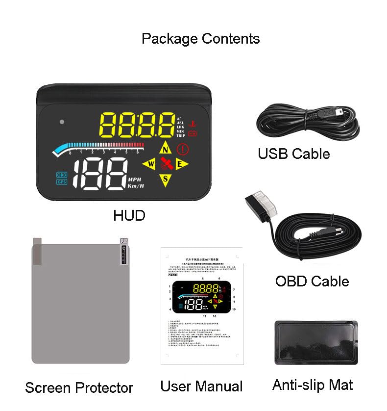 zalati Wyświetlacz HUD Head-Up Wyświetlacz Dual Mode GPS OBD Reflection Projekcja na przedniej szybie ze złączem USB do samochodów