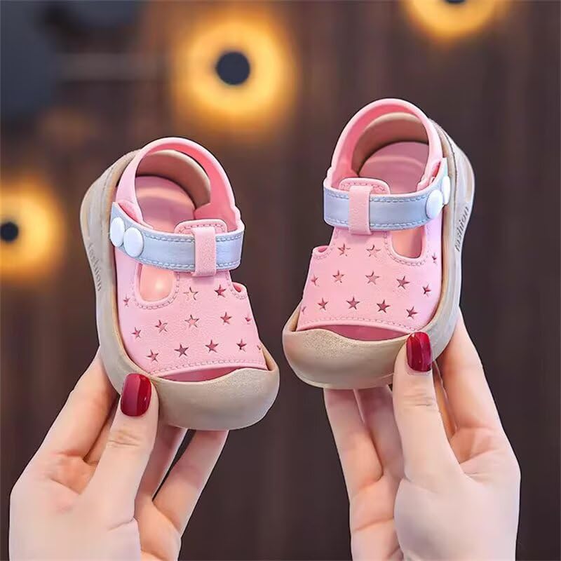 Zonkacen Boy's Girl's Breathable Closed Toe Wide Soft Summer Shoes for Mountain Beach Water Sport Surfing Trekking Upstream Camping Cycling Pink Infant 3