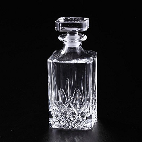 Amlong Crystal Lead Free Crystal Liquor Decanter with Stopper, Rectangular - Thumbnail 2