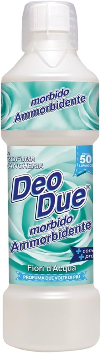 6 x DEO DUE Ammorbidente Concentrato Fiori d'Acqua, 1 litro, 50 lavaggi, per tutti i capi + portachiavi Italy Shop Service in omaggio