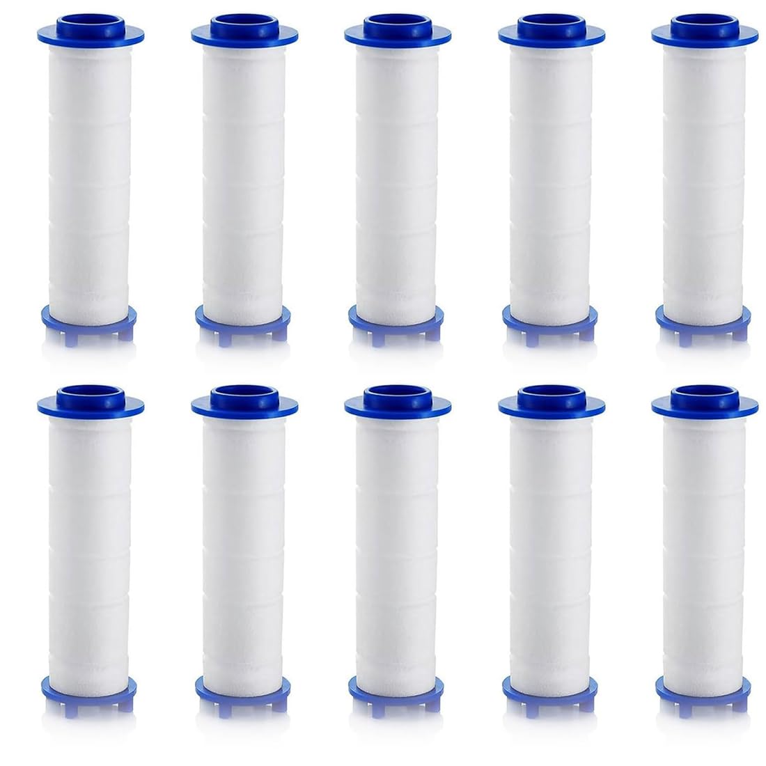 10 Piezas 9,5 x 2,4 cm Filtro de Ducha de algodón PP Filtro de Cartucho de Filtro portátil Cabezal de Filtro de algodón, Filtro PP Elemento para Desmontable ducha de mano mango ducha