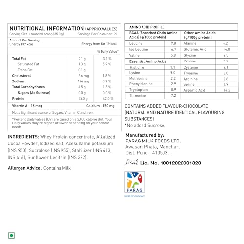 Image of avvatar PERFORMANCE WHEY PROTEIN | 1Kg | Belgian Chocolate Flavour | 25g Protein | 29 Servings