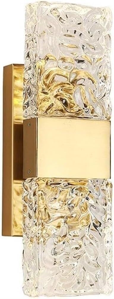 HPTHLY Gold Finish Wall Sconce, Wall Lamp With Crystal Bath Vanity Light, Mid Century Indoor Lighting Fixture, Minimalist Wall Light For Bathroom, Kitchen, Entryway,