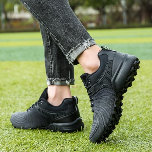 Image of Men's Trail Running Shoes Lightweight Breathable Walking Hiking Sneakers Outdoor Athletic Tennis Cross Training Shoes
