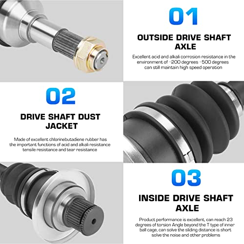 Image of Rear Left or Right CV Axle & Wheel Bearing Kit for Yamaha Rhino 450 2006-2009, for Rhino 660 2004-2007, for Rhino 700 2008-2013,2 CV Axles and 2 Wheel Bearings