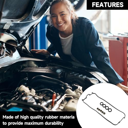 Image of Engine Valve Cover Gasket Set VS50493R - Compatible for Honda Accord 2.2L L4 1994-1997 /2.3L L4 1998-2002 for Honda Odyssey 2.3L L4 1998-1998 for Acura CL 2.2L L4 1997-1997 /2.3L L4 1998-1999