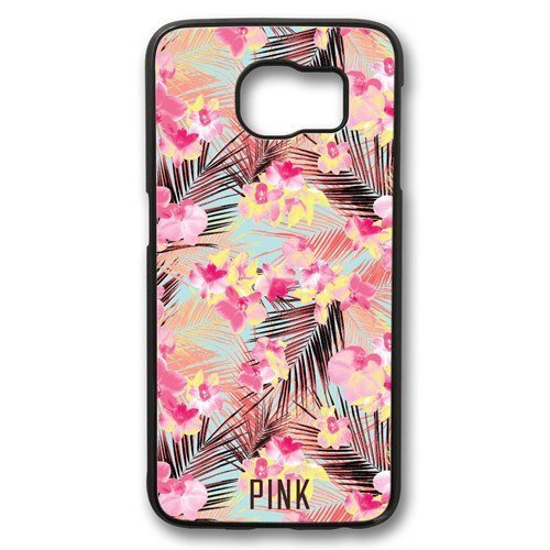 Samsung Galaxy S6 Case,Victoria's Secret PINK Flowers Design PC Black Case for Samsung Galaxy S6(C Series)