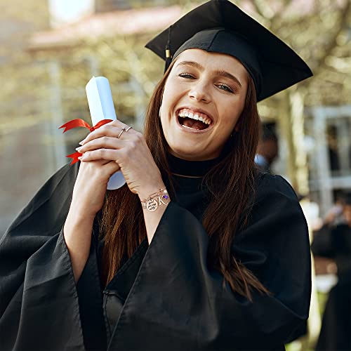 Inspirational Graduation Gifts For Her 2023, Engraved Inspirational Bangle With 2023 Graduation Grad Cap Mantra Quote Spread Your Wings And Fly Charm Bracelet Graduation Friendship Gifts(Rose Gold T) #TOP1