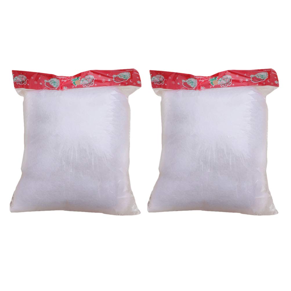 2 Sacs Neige Artificielle Coton - Décoration Noël Intérieur, Village De Neige, Safe Pour Enfants