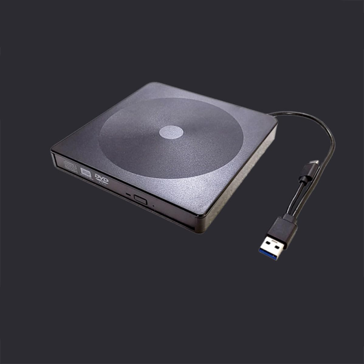 Unità Esterna Lettore CD Dvd Typec 4mb Abs USB 3.0+typec | Nero, per Laptop e Desktop, Alimentazione Tramite Cavo Usb, Design Classico, Facile da Usare