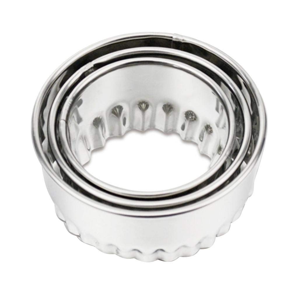 Bontannd 3pcs Stainless Steel Dumpling Wrapper Mold Baking Kitchen Doughnut Muffin Scone Sandwich Bread Crust Cutter Tools